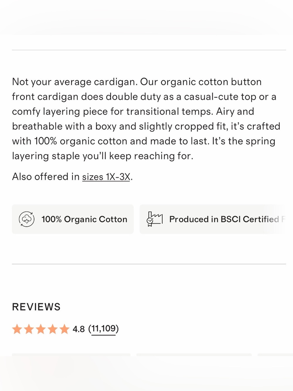 Quince Organic Cropped Cardigan Sz Medium Heather Brown - Picture 8 of 8